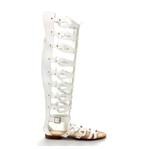 Atta 17 White Knee High Gladiator Sandals